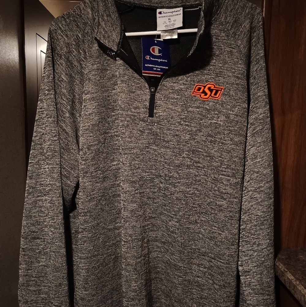 Oklahoma State Cowboys Size XL Gray Matthew Quarter-Zip Top Champion Brand